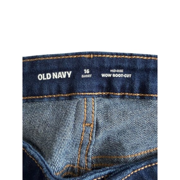 OLD NAVY Dark Wash Midrise Wow Bootcut Jeans Size 16 Short - Picture 2 of 8